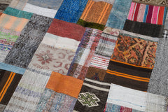 Kirk Yama Grey Patchwork Cotton Wool Handmade Area Rug 6'7'' x 10'0''