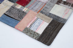 Kirk Yama Grey Patchwork Cotton Wool Handmade Area Rug 6'7'' x 9'11''