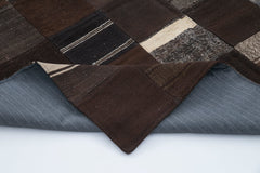 Kirk Yama Black Patchwork Cotton Wool Handmade Area Rug 6'7'' x 9'11''