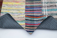 Handmade Area Rug – Grey Patchwork Carpet | Hand Knotted Cotton Wool Rug