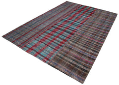 Kirk Yama Grey Patchwork Cotton Wool Handmade Area Rug 6'9'' x 9'10''