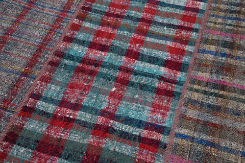 Kirk Yama Grey Patchwork Cotton Wool Handmade Area Rug 6'9'' x 9'10''