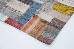 Kirk Yama Grey Patchwork Cotton Wool Handmade Area Rug 6'6'' x 9'11''