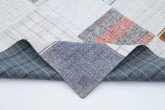 Kirk Yama Grey Patchwork Cotton Wool Handmade Area Rug 6'7'' x 9'10''