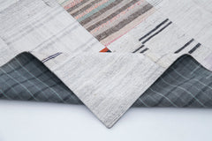 Kirk Yama Grey Patchwork Cotton Wool Handmade Area Rug 6'7'' x 9'10''