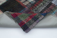 Kirk Yama Grey Patchwork Cotton Wool Handmade Area Rug 3'3'' x 8'2''