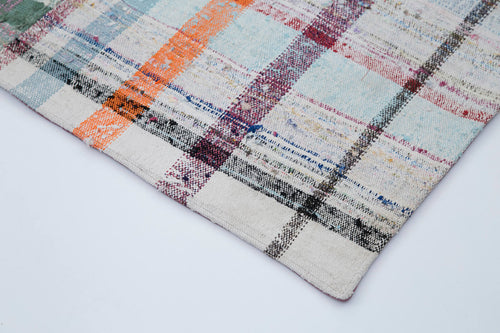 Kirk Yama Grey Patchwork Cotton Wool Handmade Area Rug 6'2'' x 6'6''