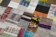 Kirk Yama Grey Patchwork Cotton Wool Handmade Area Rug 5'7'' x 7'10''