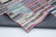 Kirk Yama Grey Patchwork Cotton Wool Handmade Area Rug 6'7'' x 7'9''