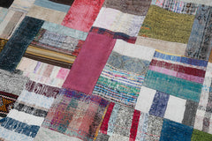 Kirk Yama Grey Patchwork Cotton Wool Handmade Area Rug 5'8'' x 7'10''