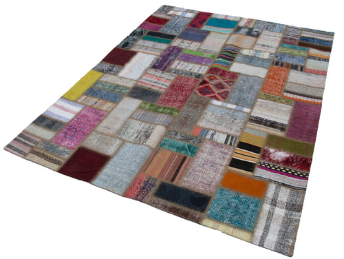 Handmade Area Rug – Grey Patchwork Wool Cotton Rug by Agacan | Durable Soft Floor Covering