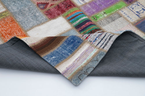 Handmade Area Rug – Grey Patchwork Wool Cotton Rug by Agacan | Durable Soft Floor Covering