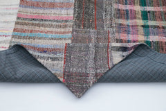 Kirk Yama Grey Patchwork Cotton Wool Handmade Area Rug 6'8'' x 9'10''