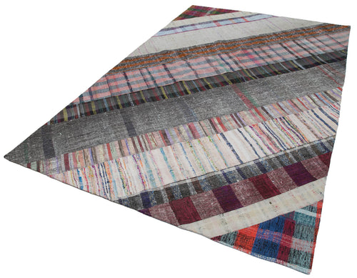 Kirk Yama Grey Patchwork Cotton Wool Handmade Area Rug 6'6'' x 10'0''