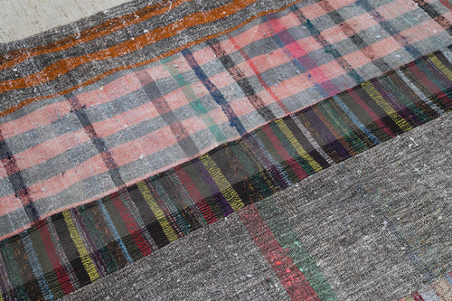 Kirk Yama Grey Patchwork Cotton Wool Handmade Area Rug 6'6'' x 10'0''