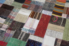 Kirk Yama Grey Patchwork Cotton Wool Handmade Area Rug 6'9'' x 10'0''