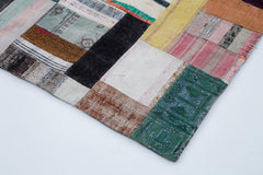 Kirk Yama Grey Patchwork Cotton Wool Handmade Area Rug 6'7'' x 9'11''