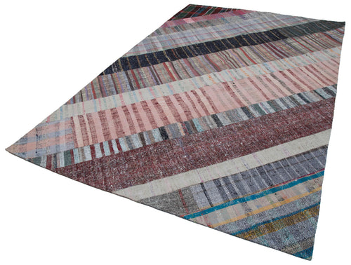 Kirk Yama Grey Patchwork Cotton Wool Handmade Area Rug 6'6'' x 10'0''