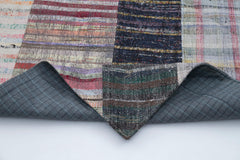 Kirk Yama Grey Patchwork Cotton Wool Handmade Area Rug 6'6'' x 10'0''