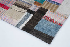 Kirk Yama Grey Patchwork Cotton Wool Handmade Area Rug 6'7'' x 9'11''