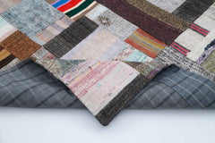 Kirk Yama Grey Patchwork Cotton Wool Handmade Area Rug 6'7'' x 9'11''