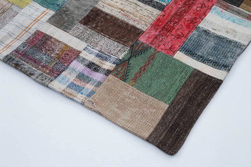 Kirk Yama Grey Patchwork Cotton Wool Handmade Area Rug 6'7'' x 9'8''