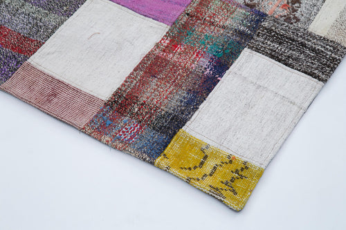 Kirk Yama Grey Patchwork Cotton Wool Handmade Area Rug 6'7'' x 9'10''