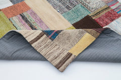 Kirk Yama Grey Patchwork Cotton Wool Handmade Area Rug 6'7'' x 9'10''