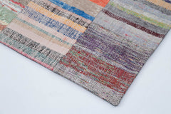 Handmade Area Rug | Grey Patchwork Carpet 6'11''x9'10'' Cotton Wool Blend