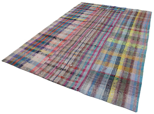 Kirk Yama Grey Patchwork Cotton Wool Handmade Area Rug 7'3'' x 10'8''