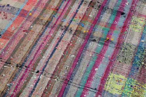 Kirk Yama Grey Patchwork Cotton Wool Handmade Area Rug 7'3'' x 10'8''