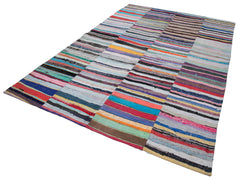 Kirk Yama Grey Patchwork Cotton Wool Handmade Area Rug 7'1'' x 10'5''