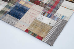 Kirk Yama Grey Patchwork Cotton Wool Handmade Area Rug 6'9'' x 10'0''