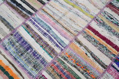 Kirk Yama Grey Patchwork Cotton Wool Handmade Area Rug 9'3'' x 6'6''