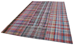 Kirk Yama Grey Patchwork Cotton Wool Handmade Area Rug 6'6'' x 9'9''