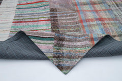 Kirk Yama Grey Patchwork Cotton Wool Handmade Area Rug 6'8'' x 9'11''