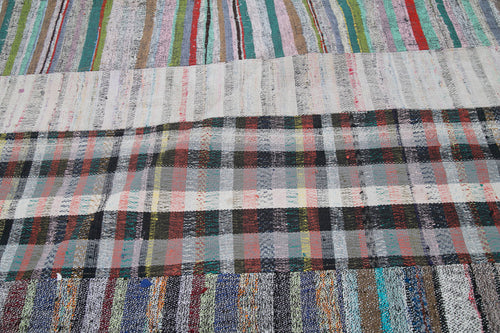 Kirk Yama Grey Patchwork Cotton Wool Handmade Area Rug 6'8'' x 9'11''