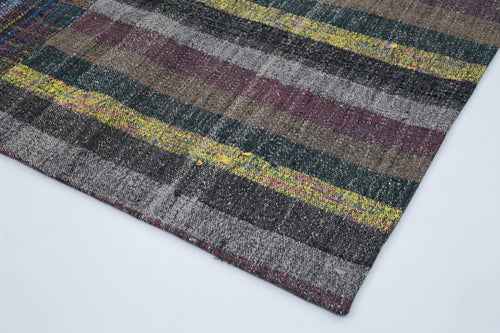 Kirk Yama Grey Patchwork Cotton Wool Handmade Area Rug 6'5'' x 9'10''