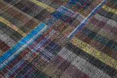 Kirk Yama Grey Patchwork Cotton Wool Handmade Area Rug 6'5'' x 9'10''