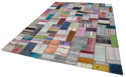 Kirk Yama Grey Patchwork Cotton Wool Handmade Area Rug 7'0'' x 9'7''
