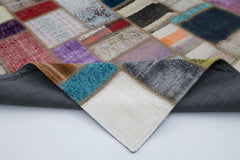 Kirk Yama Grey Patchwork Cotton Wool Handmade Area Rug 7'0'' x 9'7''