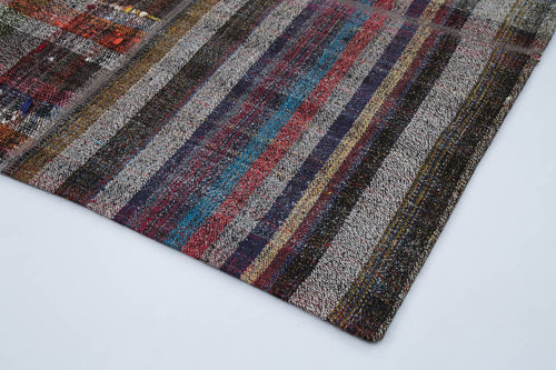 Kirk Yama Grey Patchwork Cotton Wool Handmade Area Rug 6'7'' x 9'10''