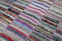 Kirk Yama Grey Patchwork Cotton Wool Handmade Area Rug 6'4'' x 9'3''