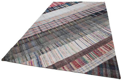 Kirk Yama Grey Patchwork Cotton Wool Handmade Area Rug 6'5'' x 10'0''