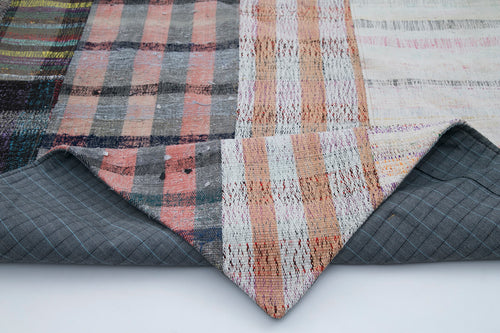 Kirk Yama Grey Patchwork Cotton Wool Handmade Area Rug 6'5'' x 10'0''