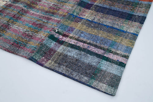 Kirk Yama Grey Patchwork Cotton Wool Handmade Area Rug 6'6'' x 9'11''