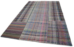 Kirk Yama Grey Patchwork Cotton Wool Handmade Area Rug 6'8'' x 9'10''