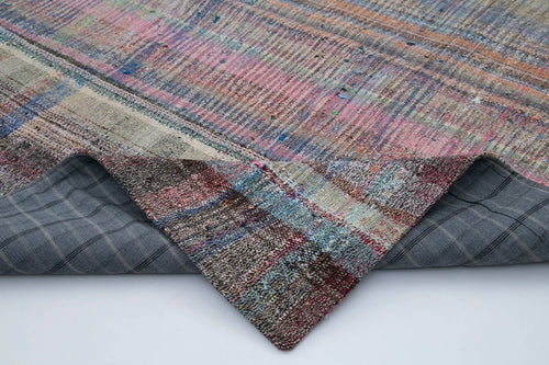 Kirk Yama Grey Patchwork Cotton Wool Handmade Area Rug 6'8'' x 9'10''