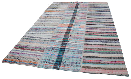 Kirk Yama Grey Patchwork Cotton Wool Handmade Area Rug 6'8'' x 9'10''