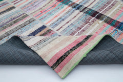 Kirk Yama Grey Patchwork Cotton Wool Handmade Area Rug 6'8'' x 9'10''